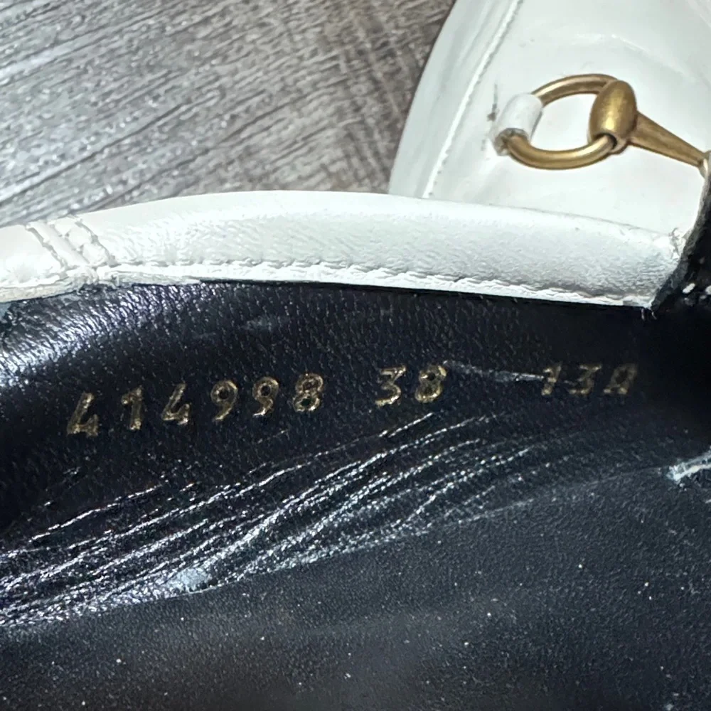 Gucci Brixton Horsebit White Leather Loafers with Gold Hardware - Picture 11 of 14